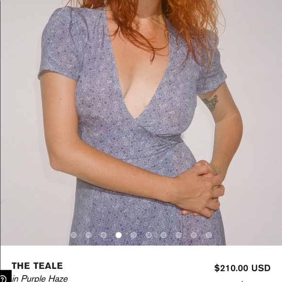 Realisation Purple Wrap Mini Dress S - Picture 6 of 11